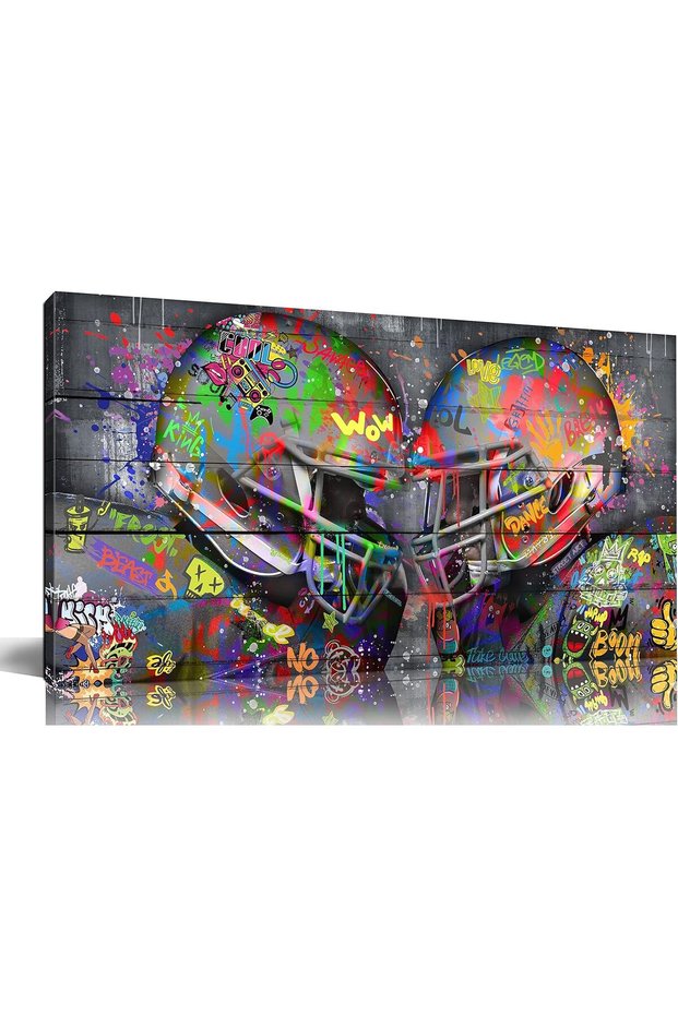 Large Graffiti Rugby Sports Wall Art Poster, Unframed American Football 60x120 cm