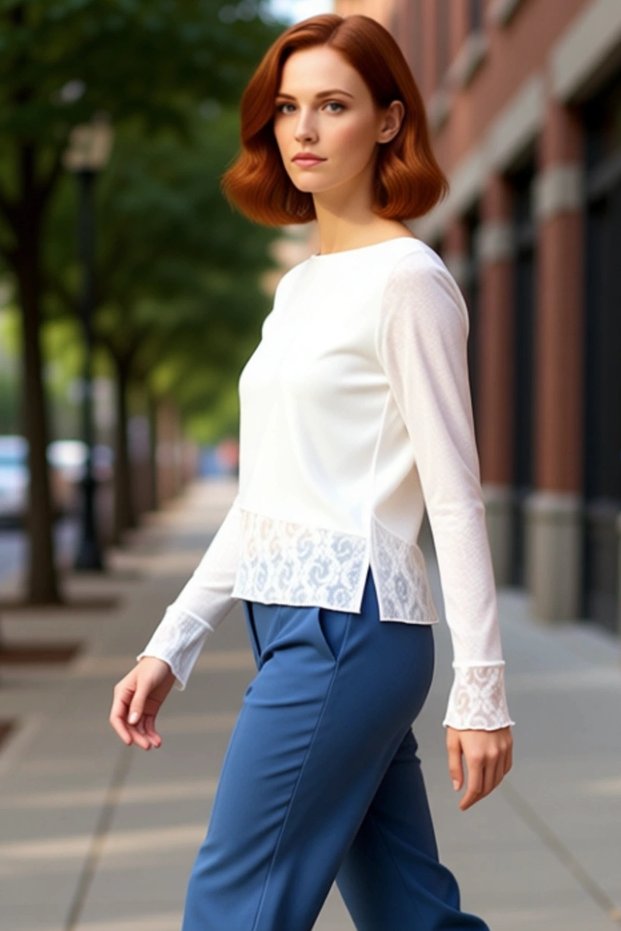 Women's Boat Neck Lace Detailed Long Sleeve Flexible Knitted Quality Stylish Comfortable Modern
