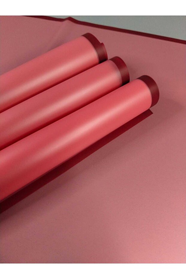 Cherry Background Burgundy Edged Bouquet Wrapping Paper | Transparent Flower Wrapping & Gift Packaging 55X55 4 Pieces