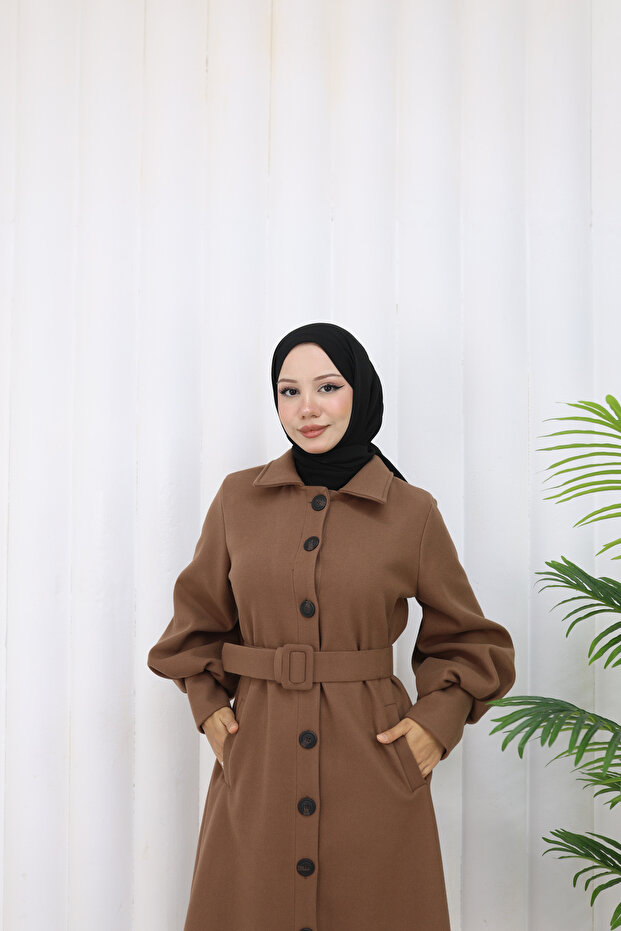 معطف طويل بحزام - 2