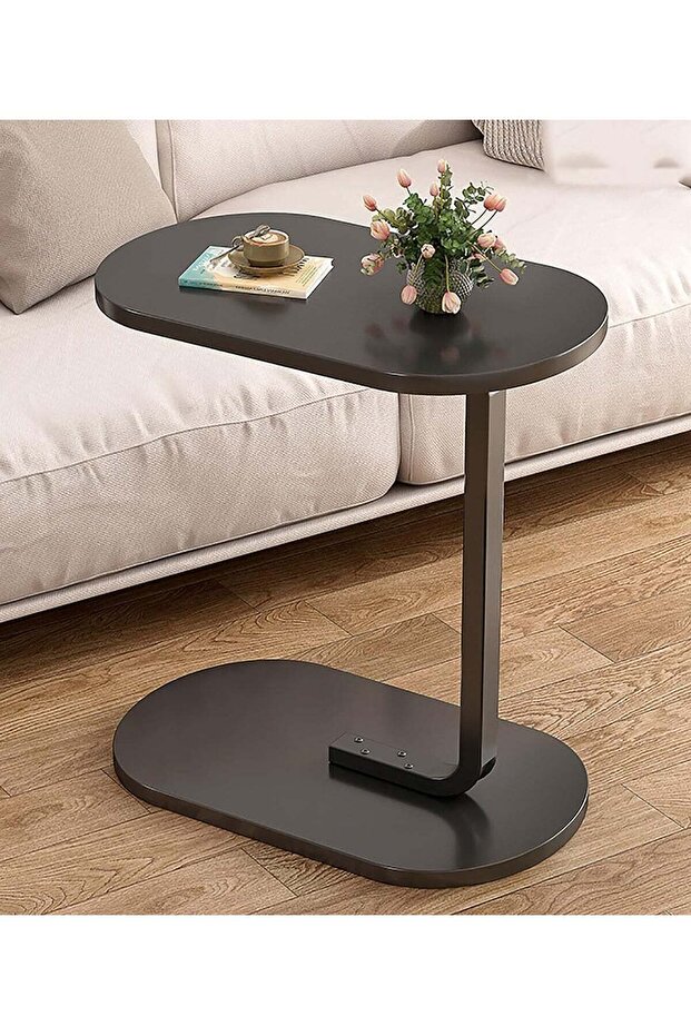 Small Side Table - C-shaped Coffee Table, Minimalist Sofa Bedside Table