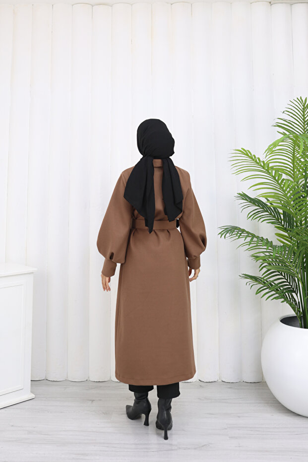 معطف طويل بحزام - 7