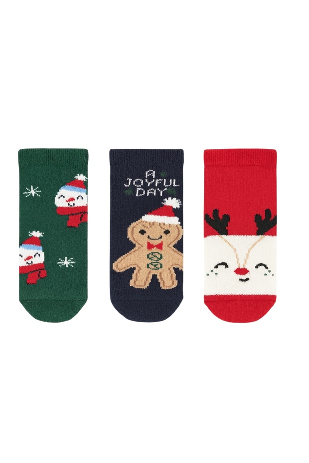 3-Piece Baby Towel Cotton Socks (New Year's Theme)