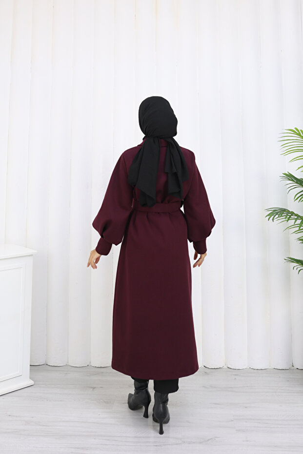 معطف طويل بحزام - 7