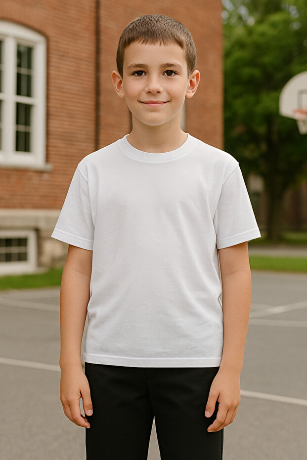 Tricou Junior Unisex - Basic Alb - 3