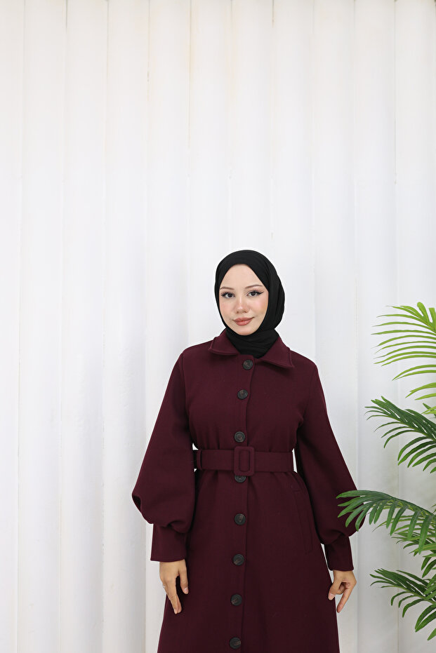 معطف طويل بحزام - 8