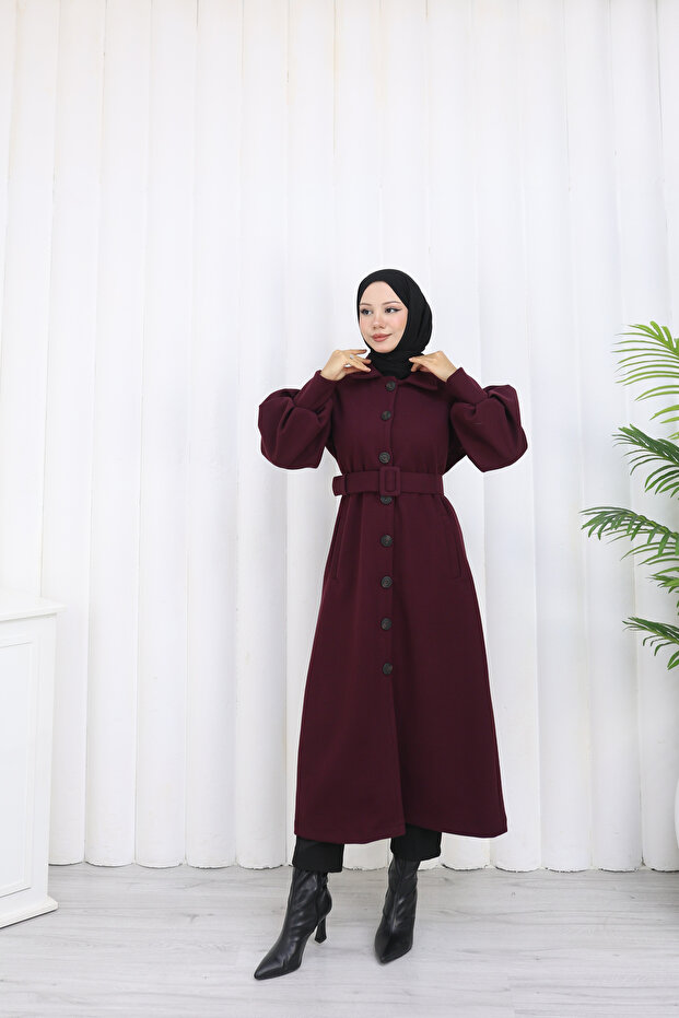 معطف طويل بحزام - 6