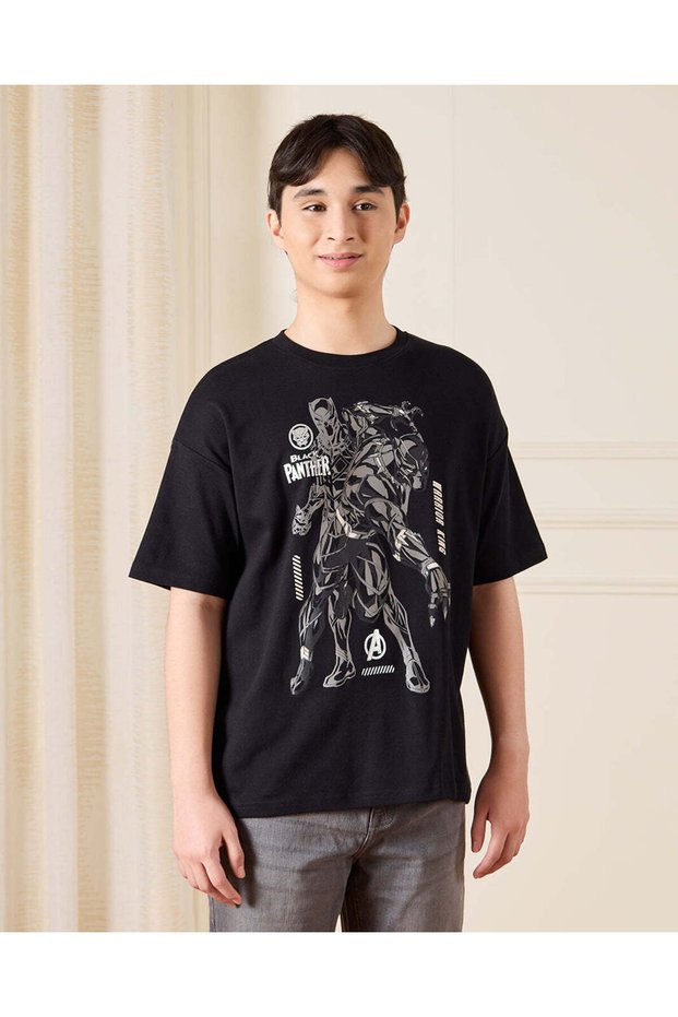 Senior Boys Black Panther Over Size T-Shirt