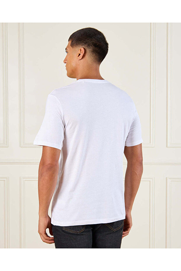 Men White Basic Solid T-Shirt - 3