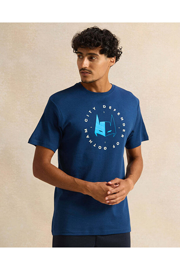 Men Blue Printed T-Shirt