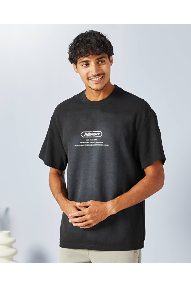 Men Black Printed T-Shirt