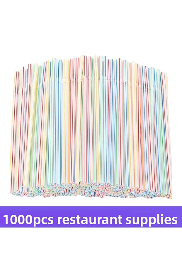 1000 قطعة من 100-1000 قطعة من شفاطات الشرب البلاستيكية الفلورية القابلة للانحناء شفاطات المشروبات التي تستخدم لمرة واحدة لحفلات الزفاف