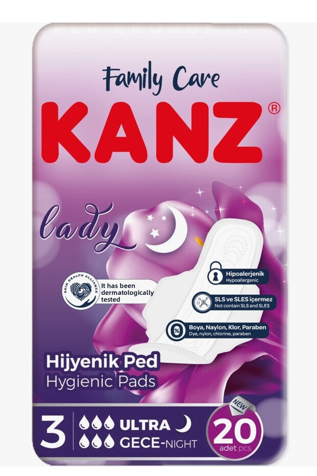 Kanz Sanitary Pads Ultra Night 20 Pieces X 5 Packs