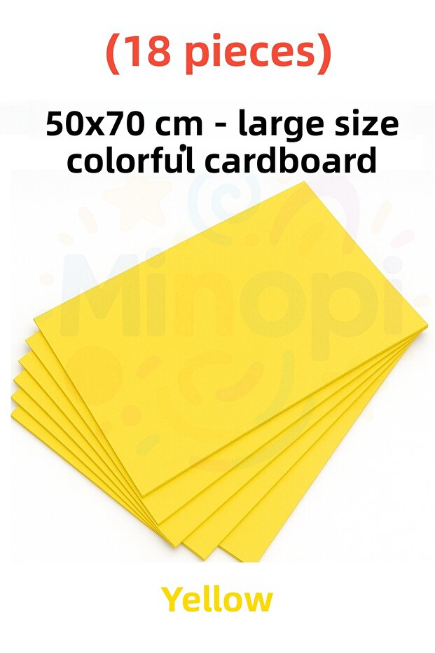 Yellow Color Cardboard 18 Pieces 50X70 cm Hard Cardboard Cardboard
