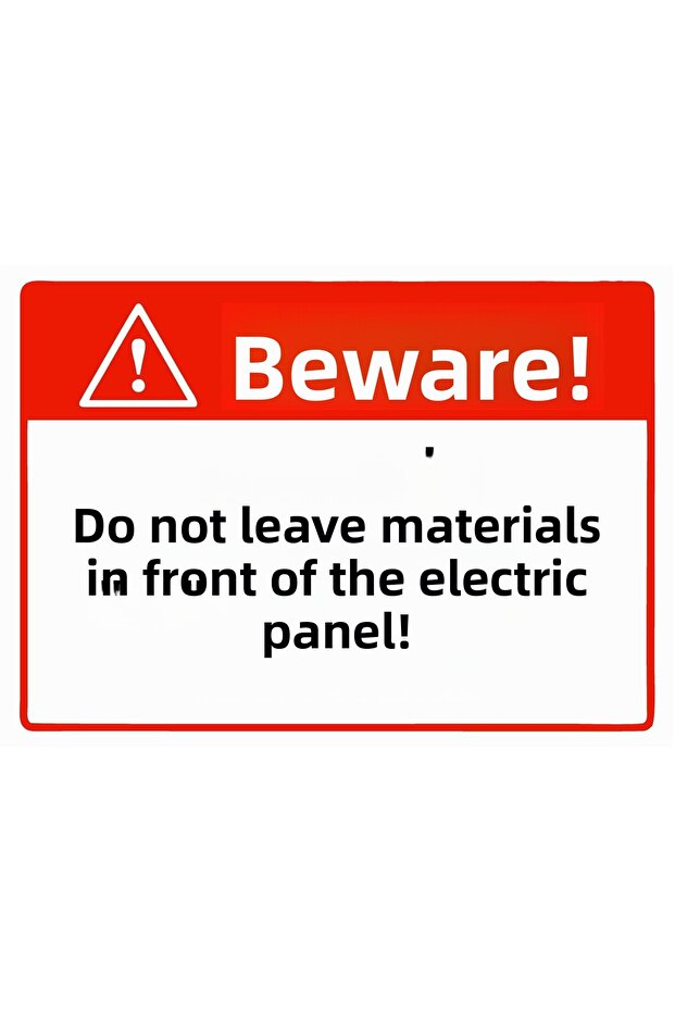 Attention! Don'T Leave Anything in Front of the Electrical Panel! Isg Warning Sign Pvc A4 21X30 cm