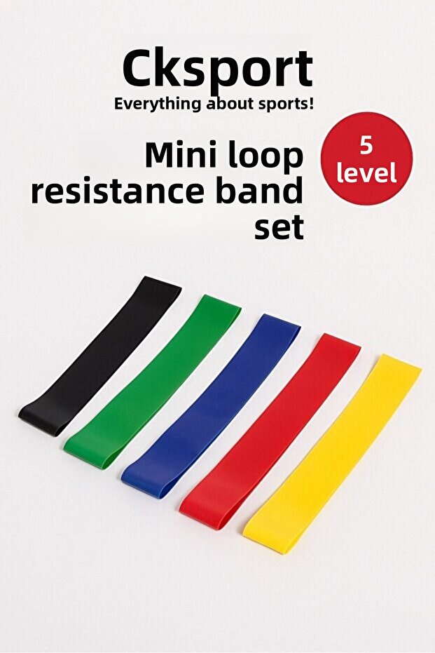 Aerobic Band Set of 5 – Graduated Resistance Exercise Bands