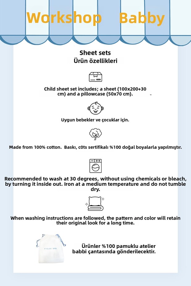 Children's Bed Sheet Set - Ribbon / Pink - 5