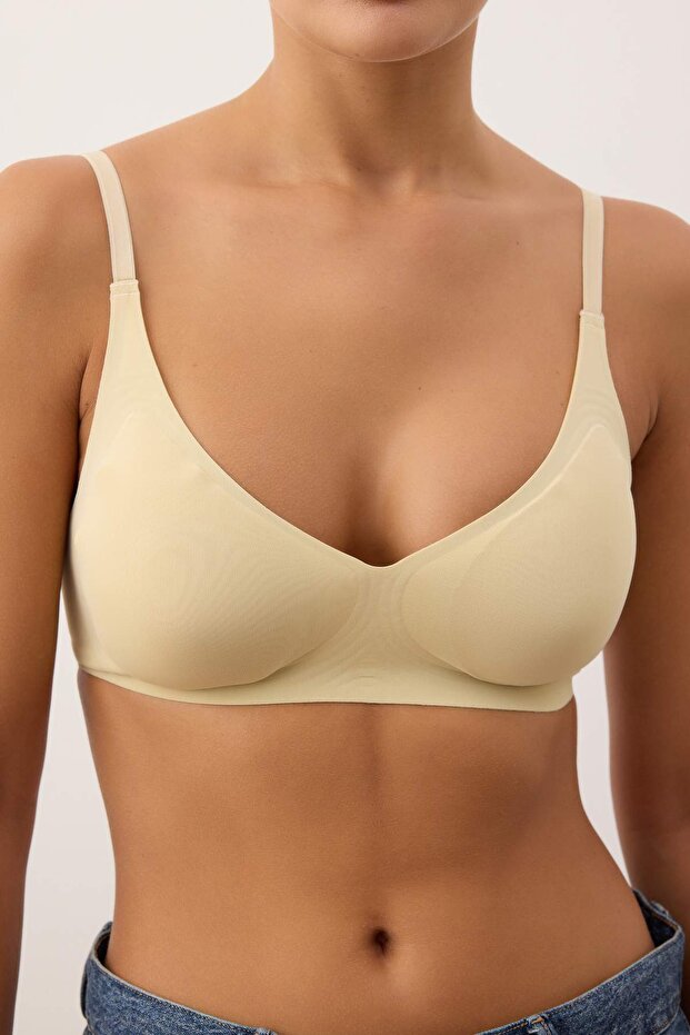 Ten Hayalet Dikişsiz/Lazer Kesim Balensiz Kaplı Micro Bralette Örme Sütyen THMAW26SU00024 - 3