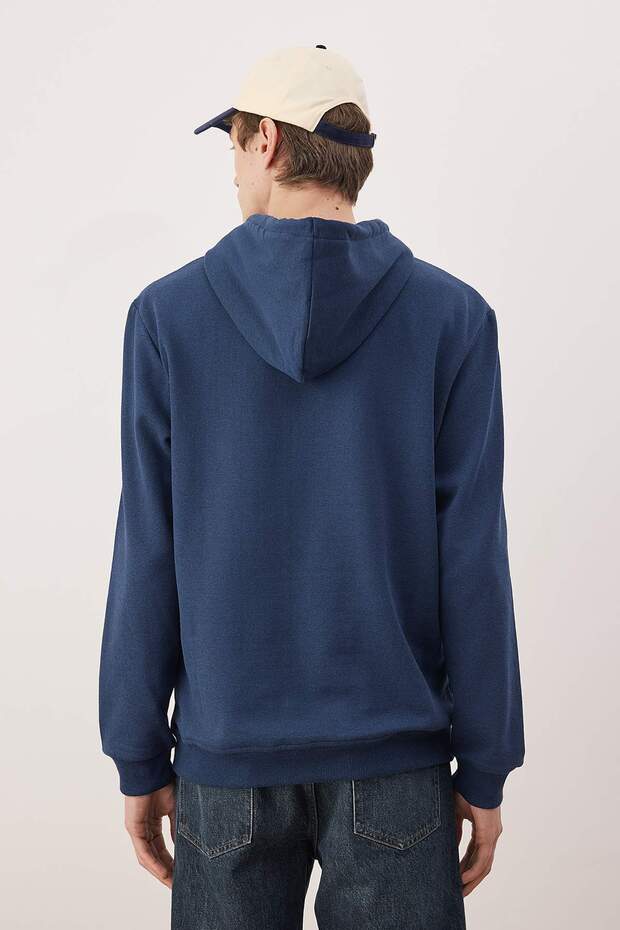 Bordo- Lacivert 2'li Paket Kapüşonlu Regular Kesim İçi Polarlı Sweatshirt TMNAW24SW00000 - 7