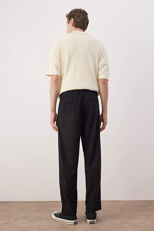 Siyah Erkek Baggy Kadife Pantolon TMNAW26PL00022 - 8