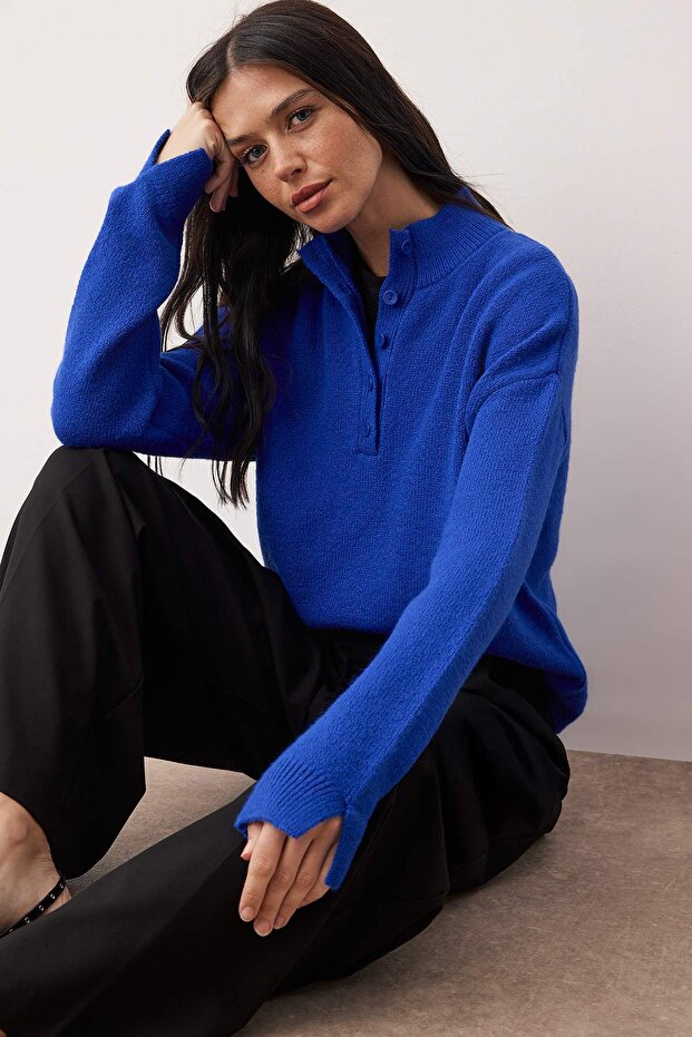 Wardrobe Essentials Saks Yumuşak Dokulu Triko Kazak | TWOAW26KZ00074 - 1