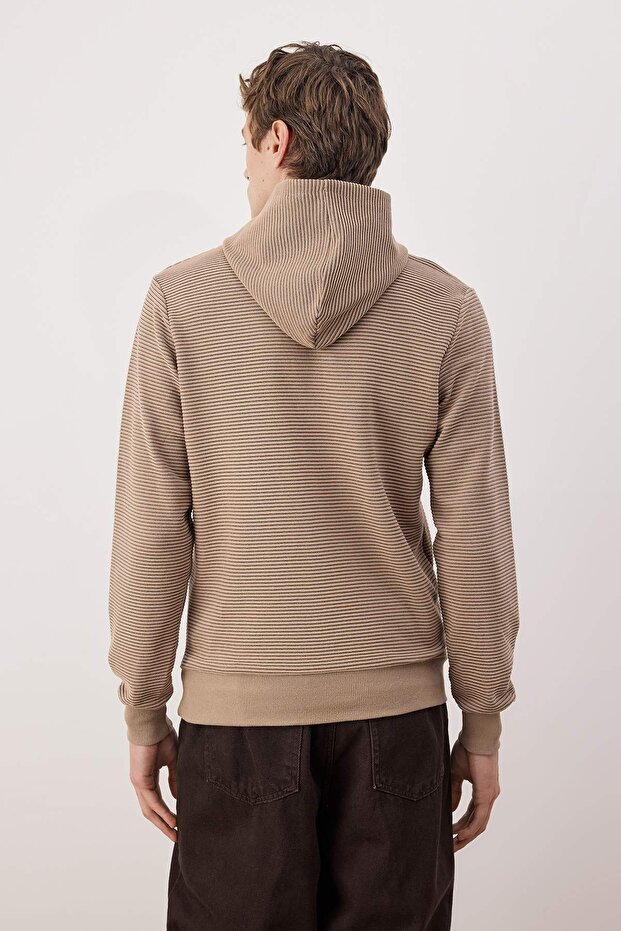 Taş Regular/Normal Kesim Kapüşonlu Dokulu Sweatshirt TMNAW26SW00068 - 4