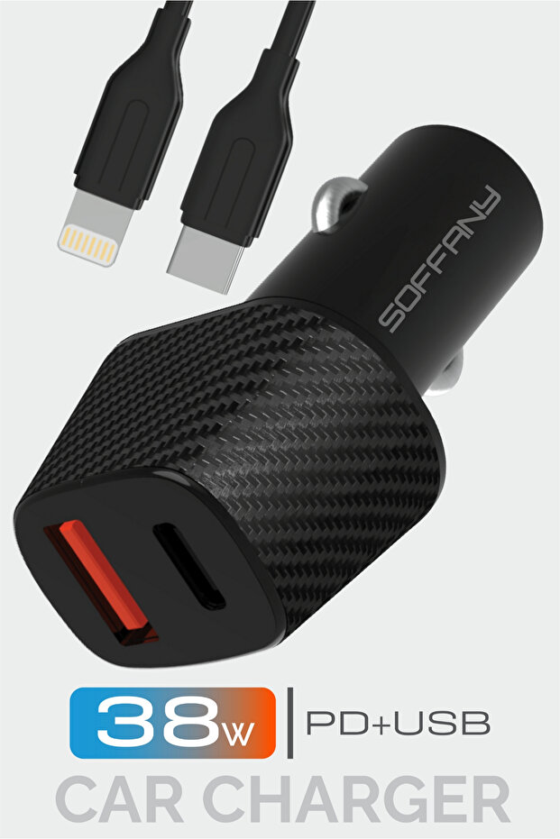 SY-682 38W USB-Lightning Araç Şarj & Data Kablosu - 1