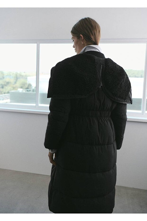 Kapüşonlu kapitone anorak - 4