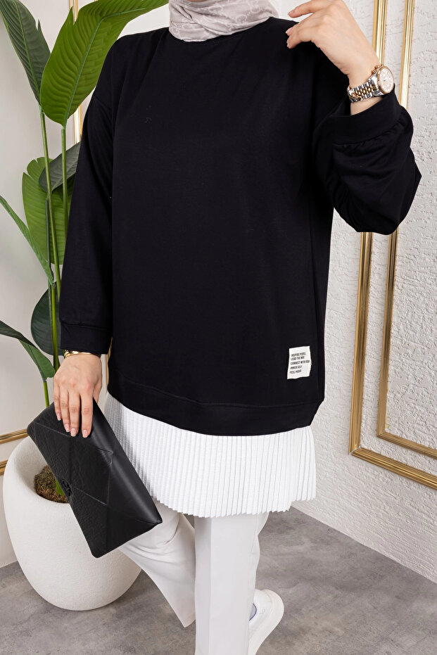 Kadın Piliseli Modal Kumaş Tunik - 4