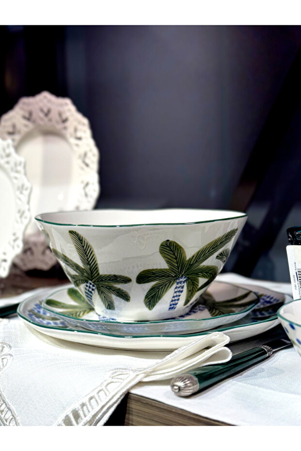 Palm Green Blue 2-Piece Bowl Set 20cm P374.121454