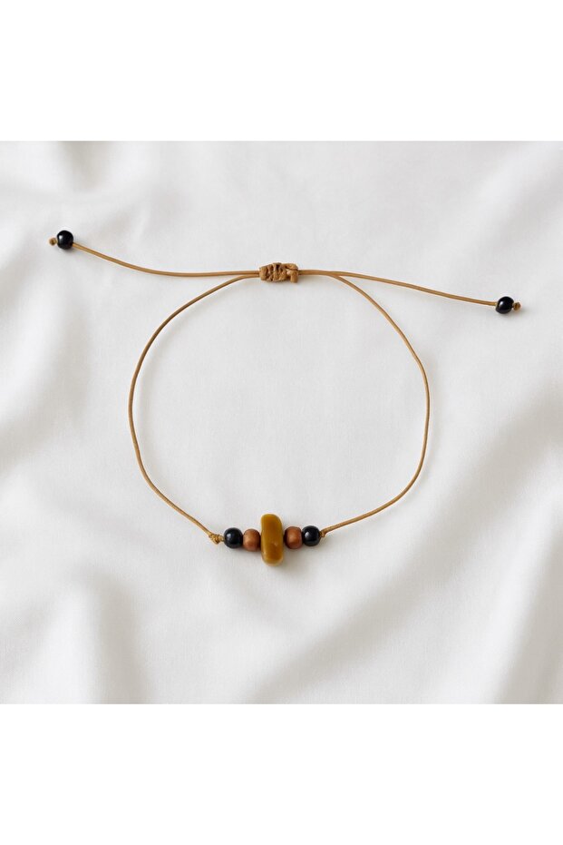 Minimal Bracelet with Tiger's Eye Natural Stone