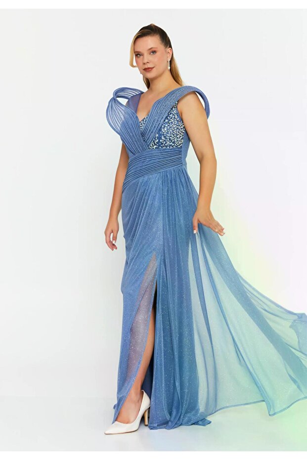 6133SIM İŞLEMELİ SİM TÜL ELBİSE - 3