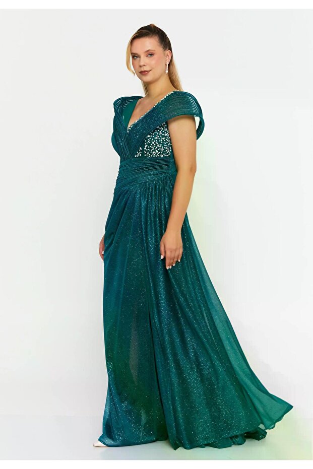 6133SIM İŞLEMELİ SİM TÜL ELBİSE - 3