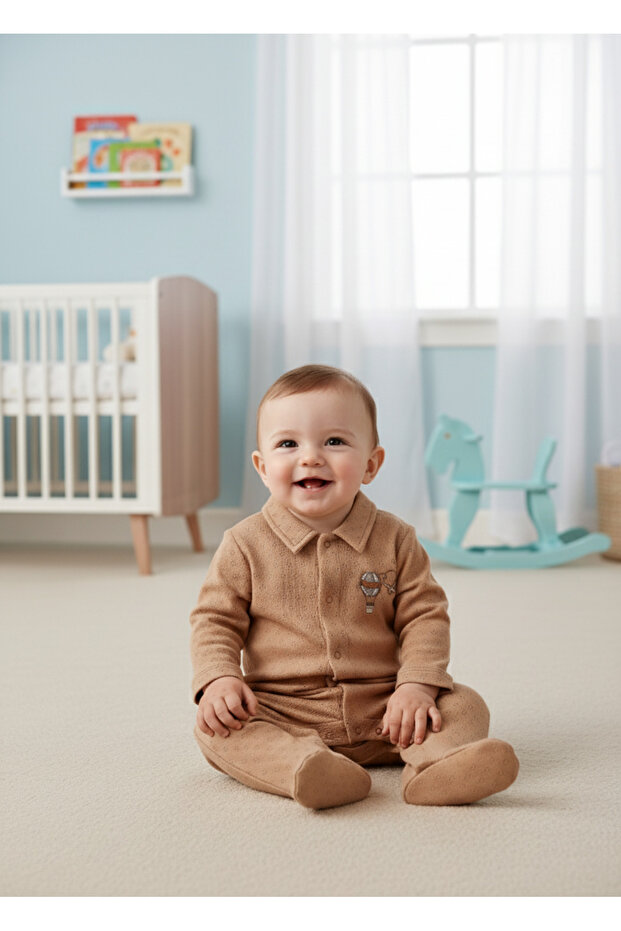 Jacquard Collar Embroidered Jumpsuit