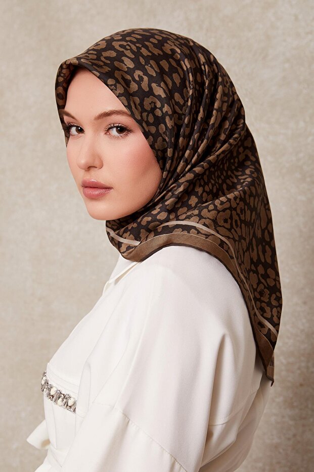 المنك ليوبارد نمط Twill وشاح حريري - 2