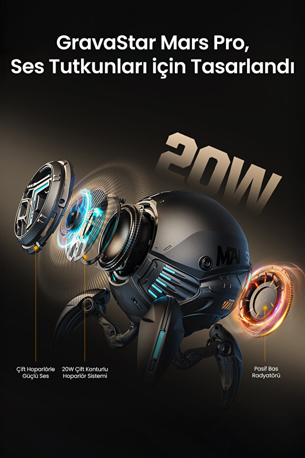 Bluetooth Speaker Mars Pro Black Normal Version Bluetooth Hoparlör - 4