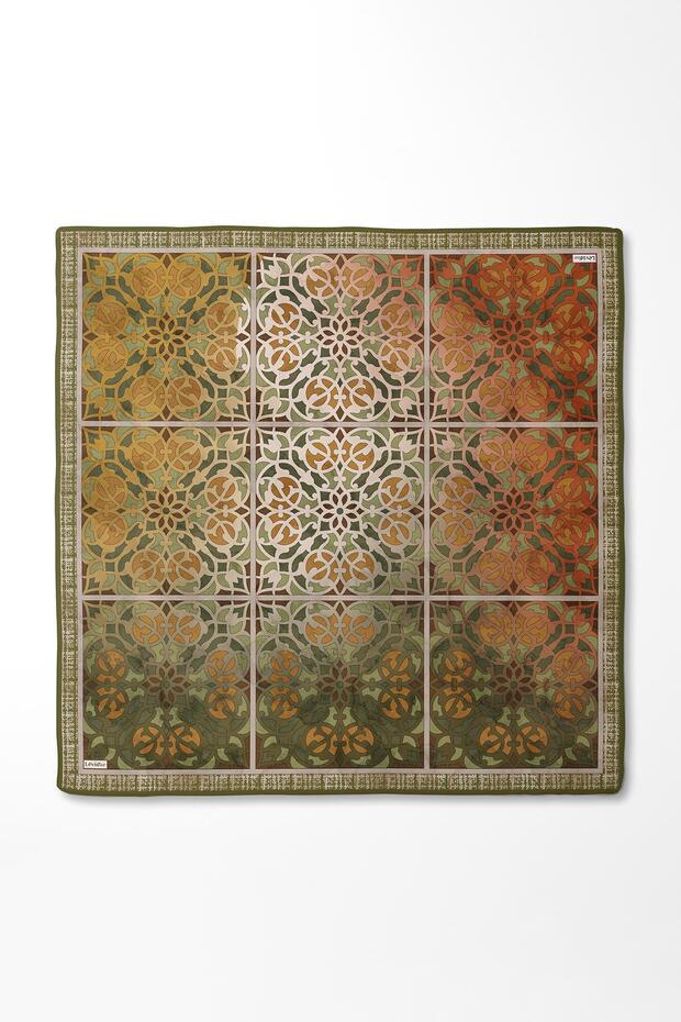 وشاح حريري بنمط فيكتور أخضر - 3