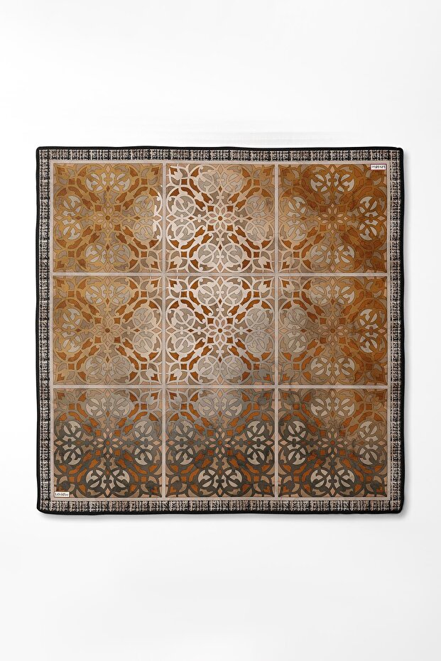 وشاح حريري بنمط فيكتور أسود-مينك - 3