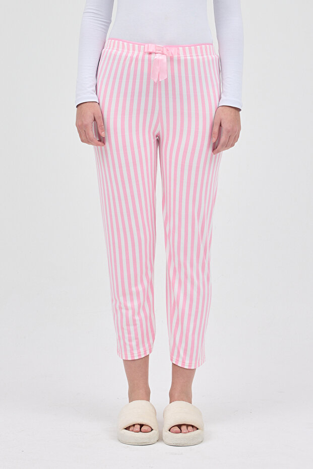 4527 Cartoon Pattern Pajamas Pink - 2