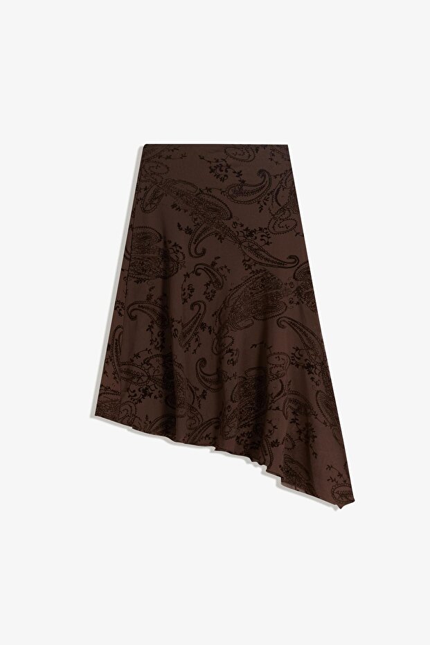 Baskılı midi etek - 2