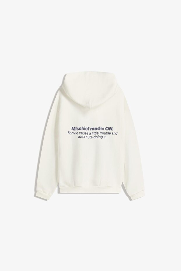 Baskılı kapüşonlu sweatshirt - 5
