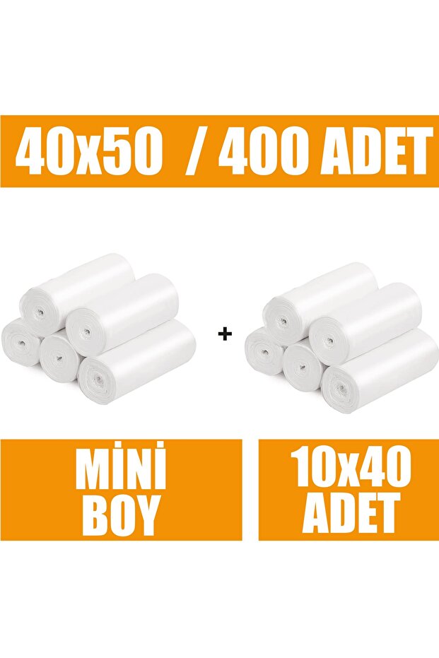 Çöp Torbası 40'lı Mini Boy Küçük 40x50 Çöp Poşeti ( 400 Adet - 1