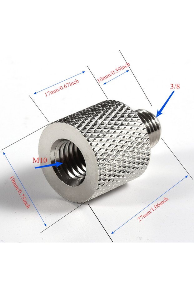 Silver color M10 to 3/8 Connctor Adapter For JPC Antenna