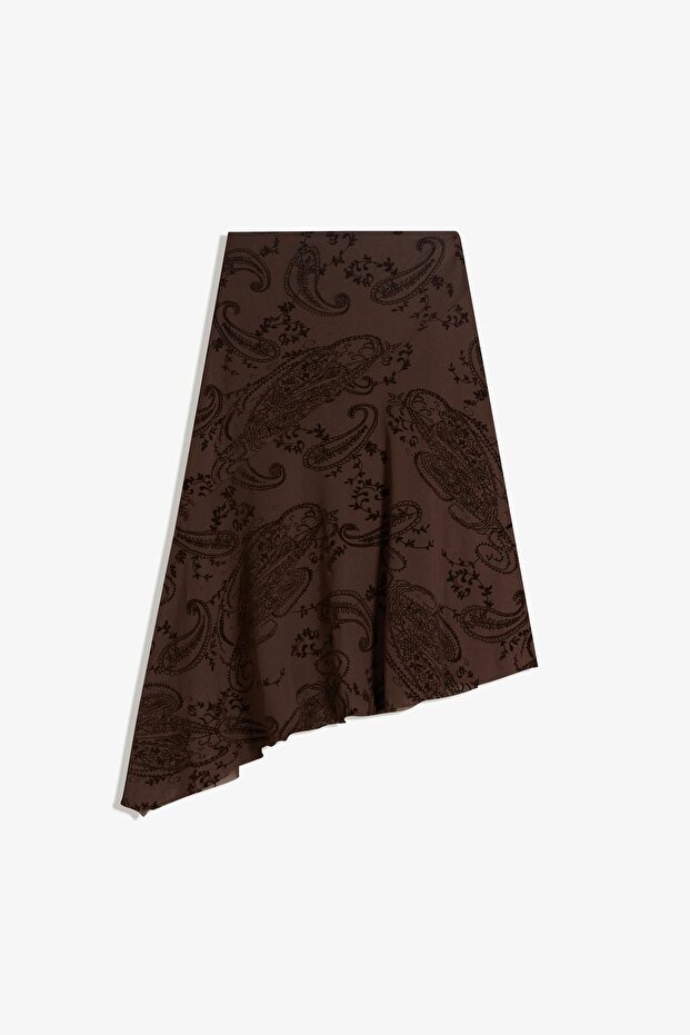 Baskılı midi etek - 6