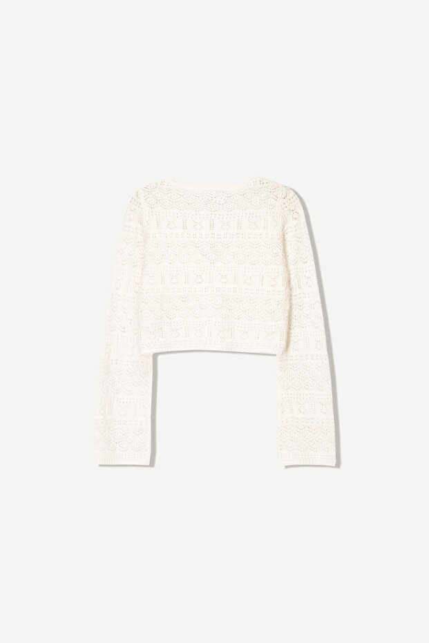 Düğmeli rustik örgü hırka - 6