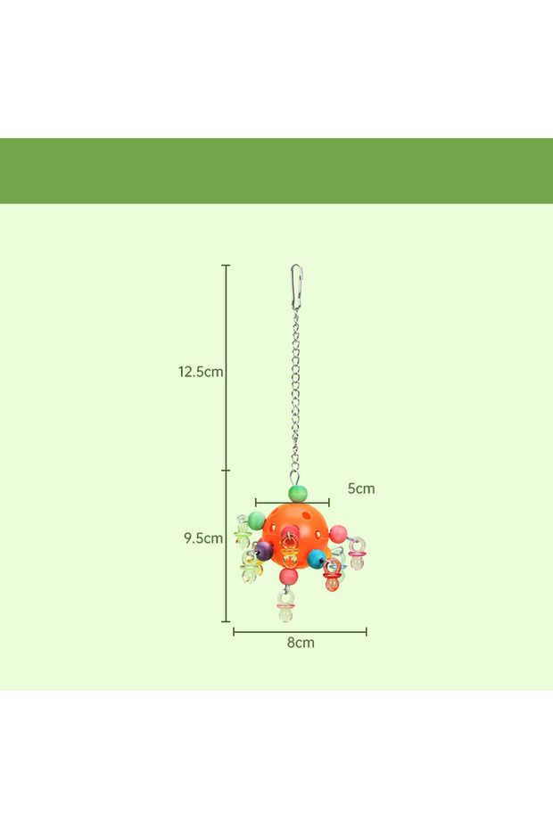 A 1PC Parrots Chew Swing Cage Hanging Cockatiel Birds Toy with Foraging Holes Hanging Bead Birds Ca.