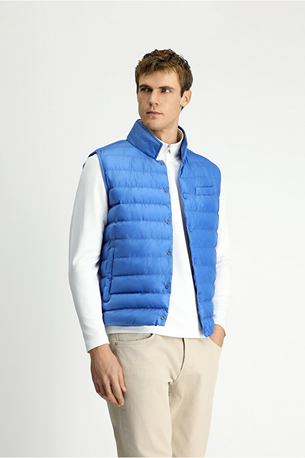 Regular Fit Düz Bonded Yelek - 3