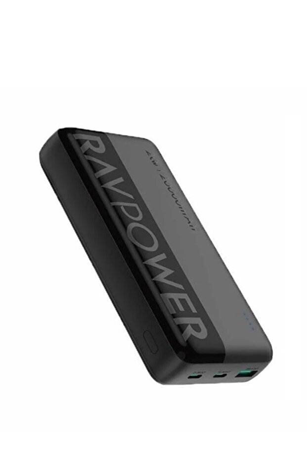 بطارية خارجية راف بور - سعة 20 واط، منفذا USB-C ومنفذ USB-A، شاشة LED ذكية، تصميم أنيق، أداء عالي