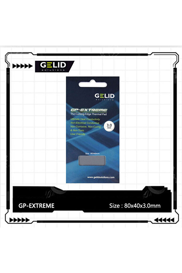 وسادة حرارية GELID GP-EXTREME مقاس 80x40x3.0 مم لوحدة المعالجة المركزية/وحدة معالجة الرسومات وبطاقة الرسومات ولوحة الأم عالية الأداء
