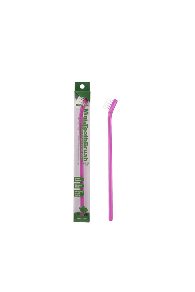 Purple Vet Recommended Dog Toothbrush - Micro Head Teeth Cleaning Tool for Small Mouth Dogs Cats, 36